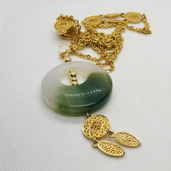 NF * Necklace Beautiful Jade stone Pendant - Picture 4 of 7
